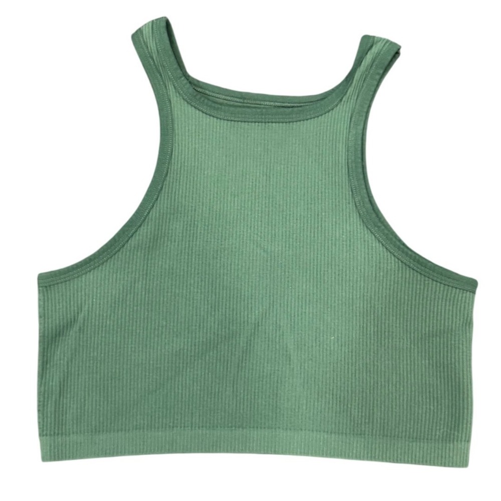 Out From Under Urban Outfitters Green Ribbed Seamless Cropped Tank Top Womens M